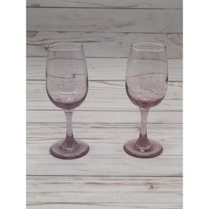 Vintage Libbey Plum Premier Wine Glassware Set of 2